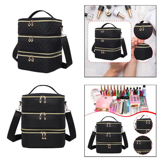 Nail Polish Carrying Case - Portable Cosmetic Bag for Manicure Sets & Nail Art Tools, Travel Organizer for Nail Essentials