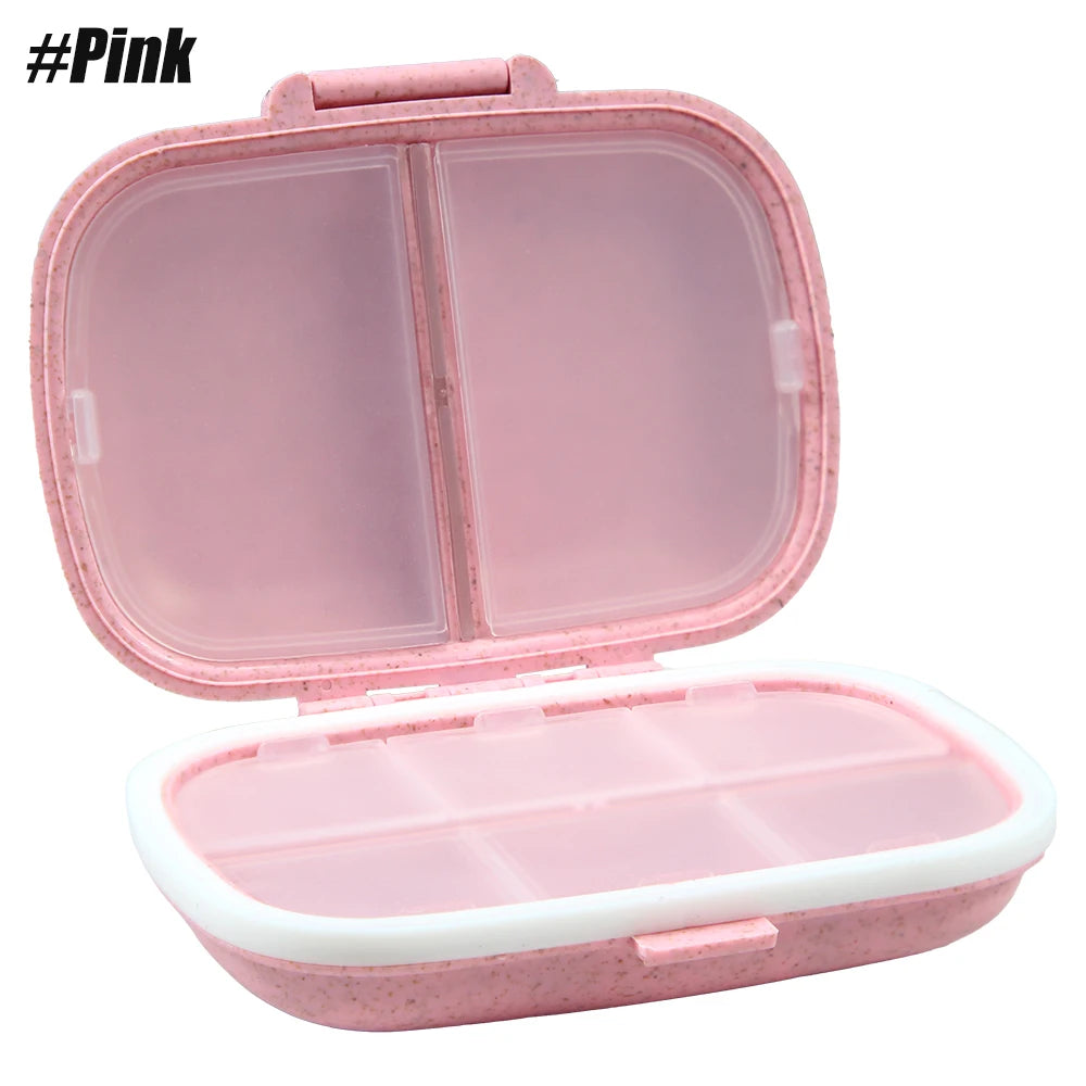 8-Compartment Travel Pill Organizer - Moisture-Proof Daily Pill Case for Purse, Vitamins, Medicine & Supplements