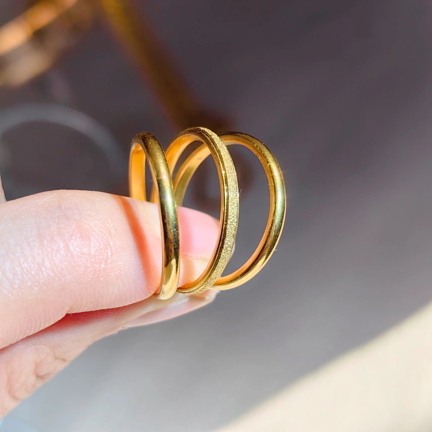 Tarnish-Free Dainty Gold Rings for Women-18k Gold Plated Stainless Steel Knuckle Rings, Waterproof Minimalist Stackable Jewelry