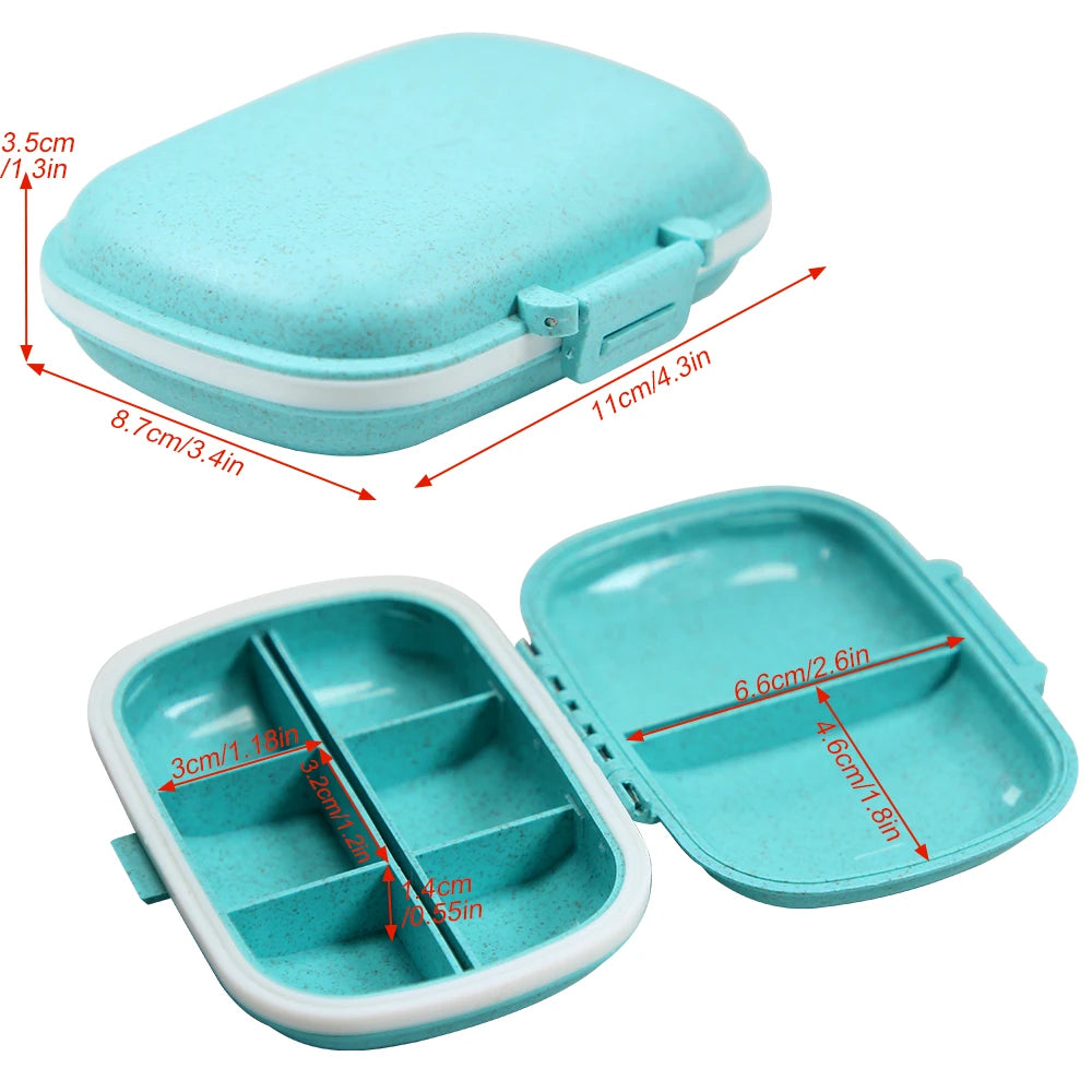 8-Compartment Travel Pill Organizer - Moisture-Proof Daily Pill Case for Purse, Vitamins, Medicine & Supplements