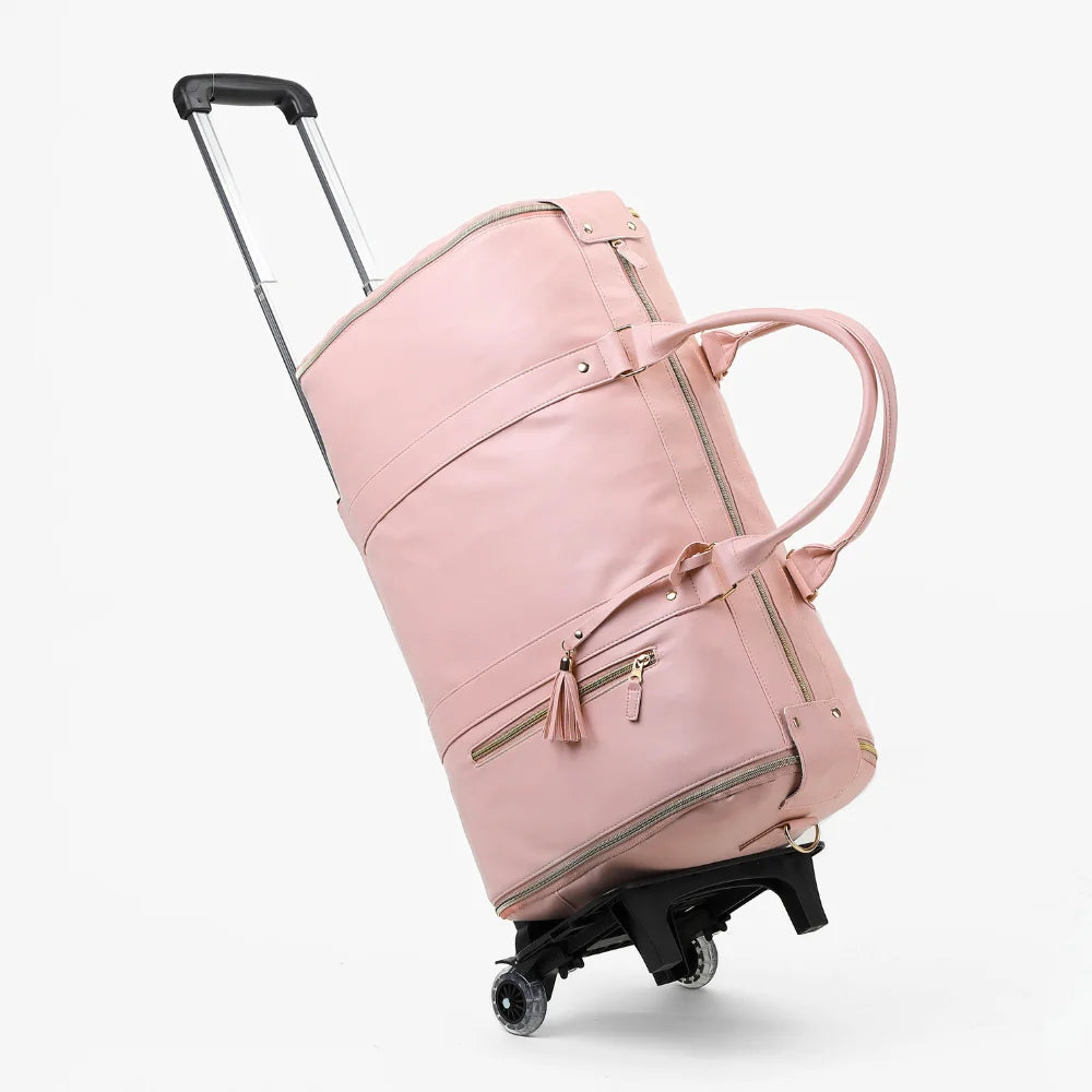 55L Travel Garment Bag-Weekender Carry On Luggage with Shoe Bag & Trolley Strap, Portable Suitcase for Business & Overnight Trips