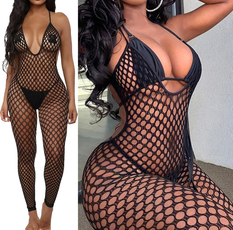 Sexy Fishnet Bodystocking - Plus Size Women's Lingerie Nightwear