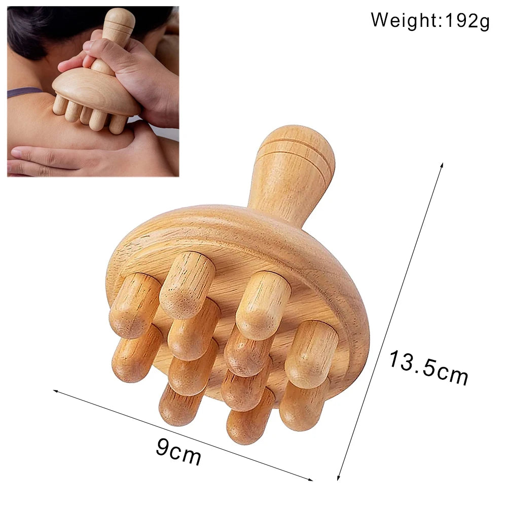 Wood Therapy Massage Tools Set - Wooden Gua Sha Board, Scraper & Massage Roller for Cellulite, Lymphatic Drainage & Muscle Relief