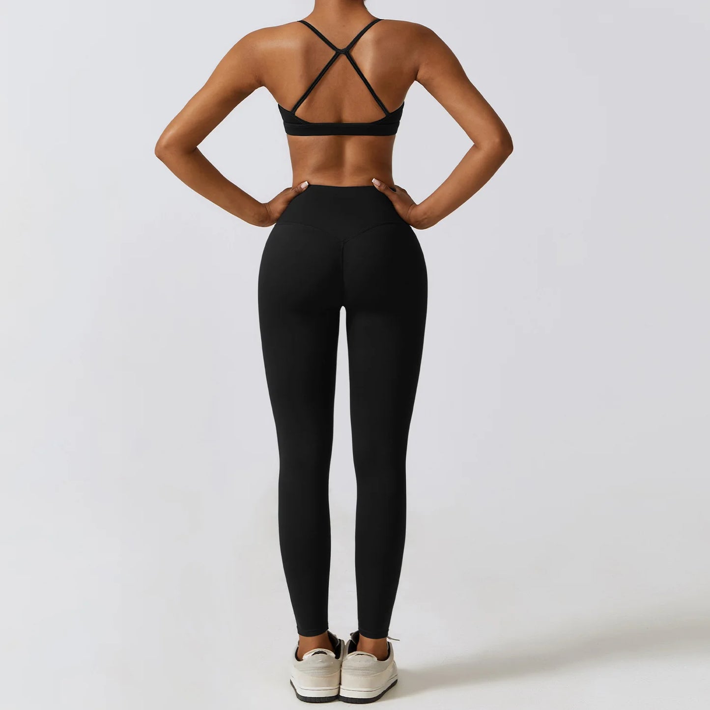 Women 2/3pcs Workout Outfits Yoga Sets High Waist Leggings and Stretch Sports Bra