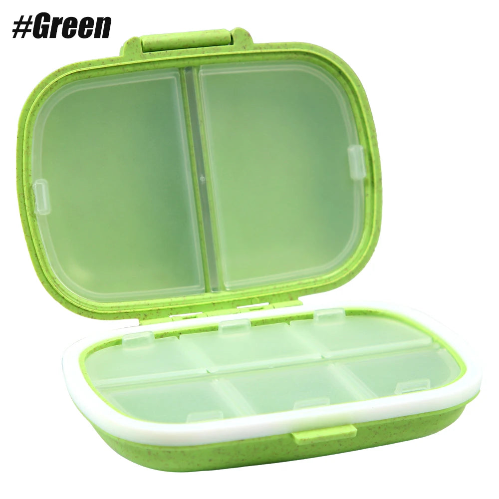 8-Compartment Travel Pill Organizer - Moisture-Proof Daily Pill Case for Purse, Vitamins, Medicine & Supplements