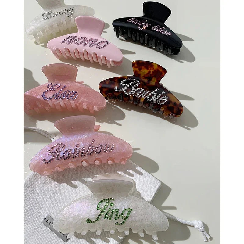 Handmade Personalized Word Hairpins – Custom Name, Letter & Number Hair Clips, Barrettes & Claw Clips for Women