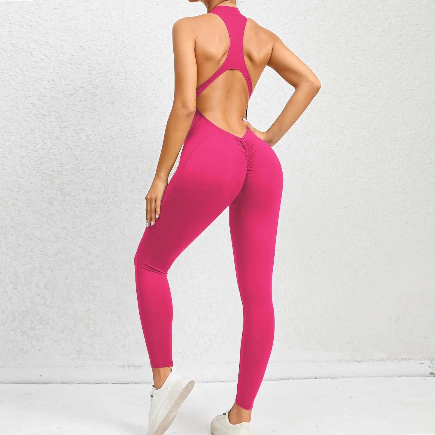 Women's Hollow out Sports Jumpsuit Yoga Pants High Waist Slim Fit Street Sle Long Pants Casual Wear