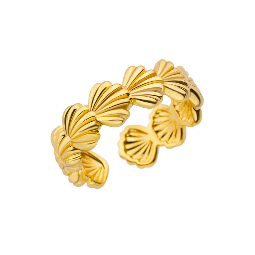 Pink-Gold Tone Rings for Women - Waterproof Stainless Steel Aesthetic Wedding Costume Jewelry