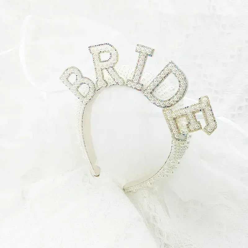 Bride to be Pearl Crown Headband