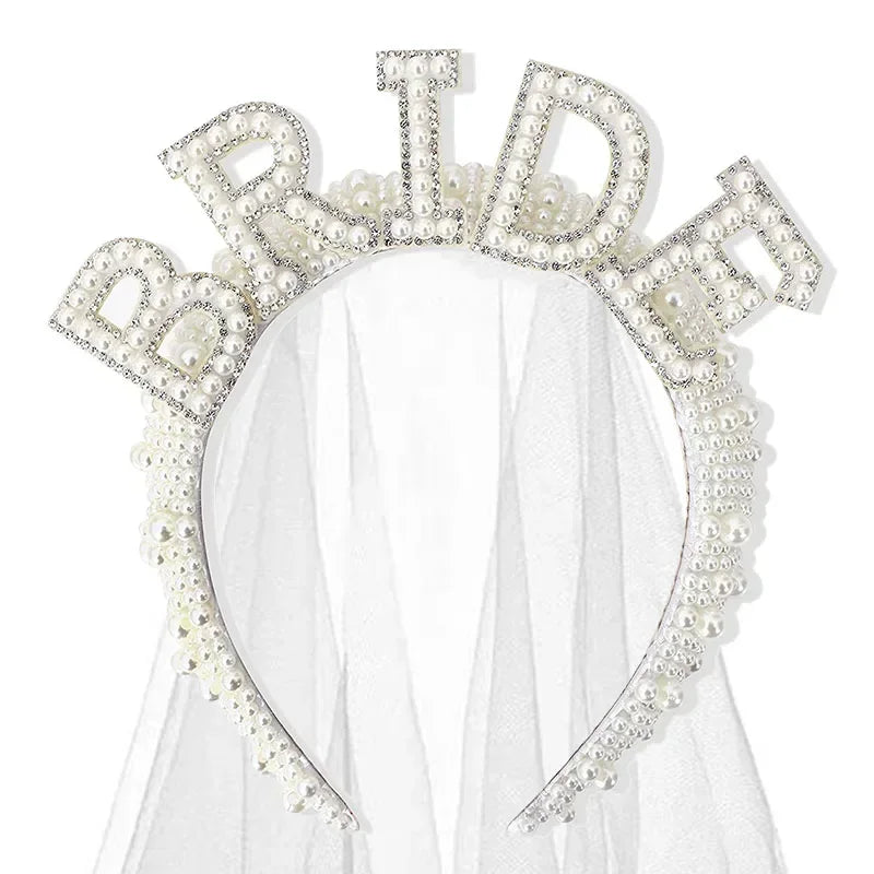 Bride to be Pearl Crown Headband