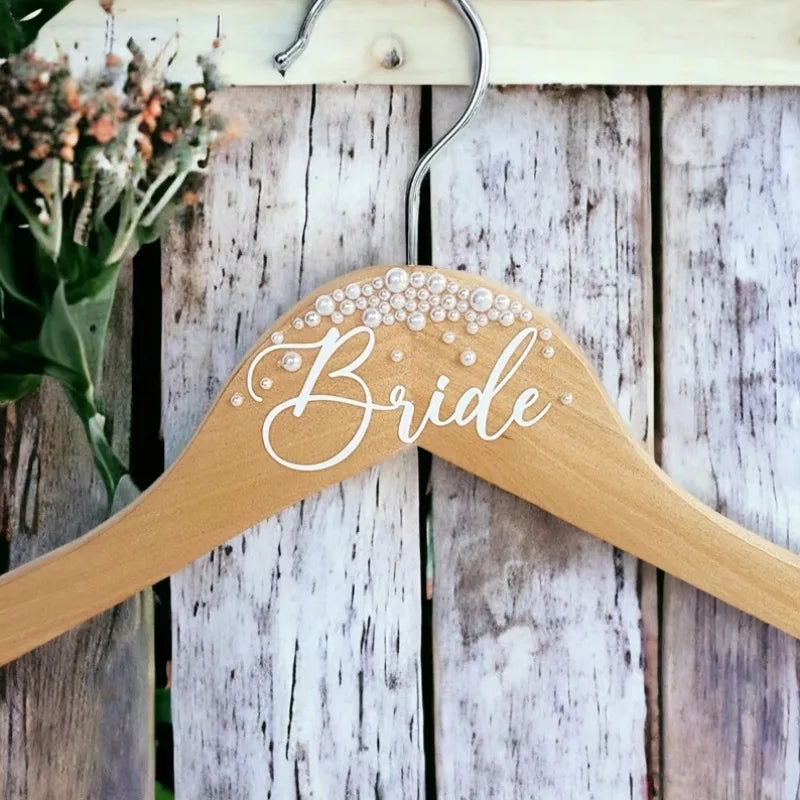Bride Wedding Hanger – Wooden Bridal Dress Hanger for Wedding Day, Bridal Shower & Bachelorette Gifts