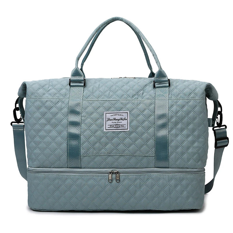 Carry-On Travel Duffle Bag for Women - Large Capacity Weekender Overnight Bag with Shoe Compartment, Sports & Fitness Tote Handbag