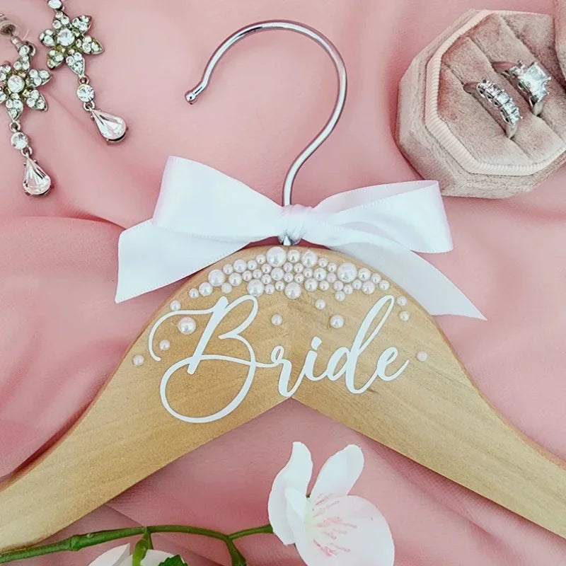 Bride Wedding Hanger – Wooden Bridal Dress Hanger for Wedding Day, Bridal Shower & Bachelorette Gifts
