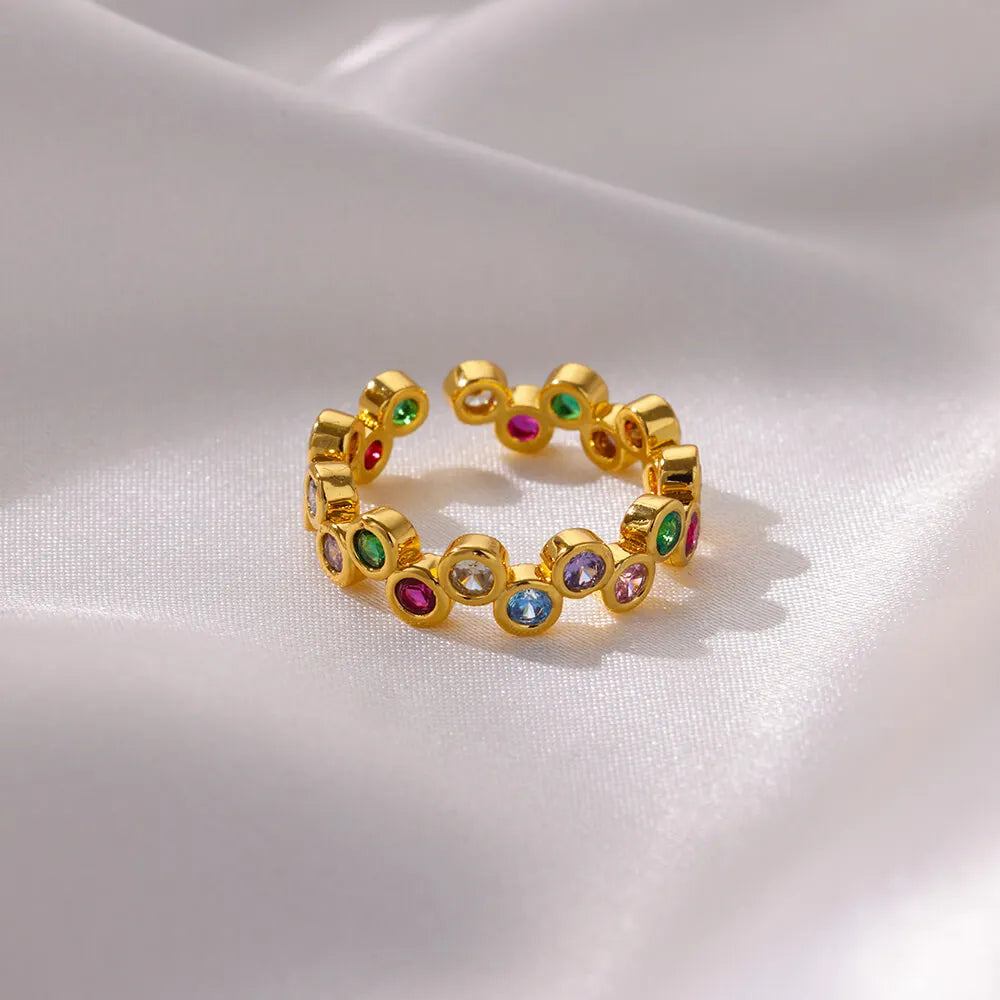Pink-Gold Tone Rings for Women - Waterproof Stainless Steel Aesthetic Wedding Costume Jewelry