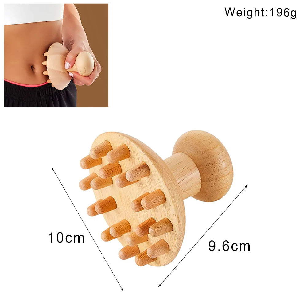 Wood Therapy Massage Tools Set - Wooden Gua Sha Board, Scraper & Massage Roller for Cellulite, Lymphatic Drainage & Muscle Relief