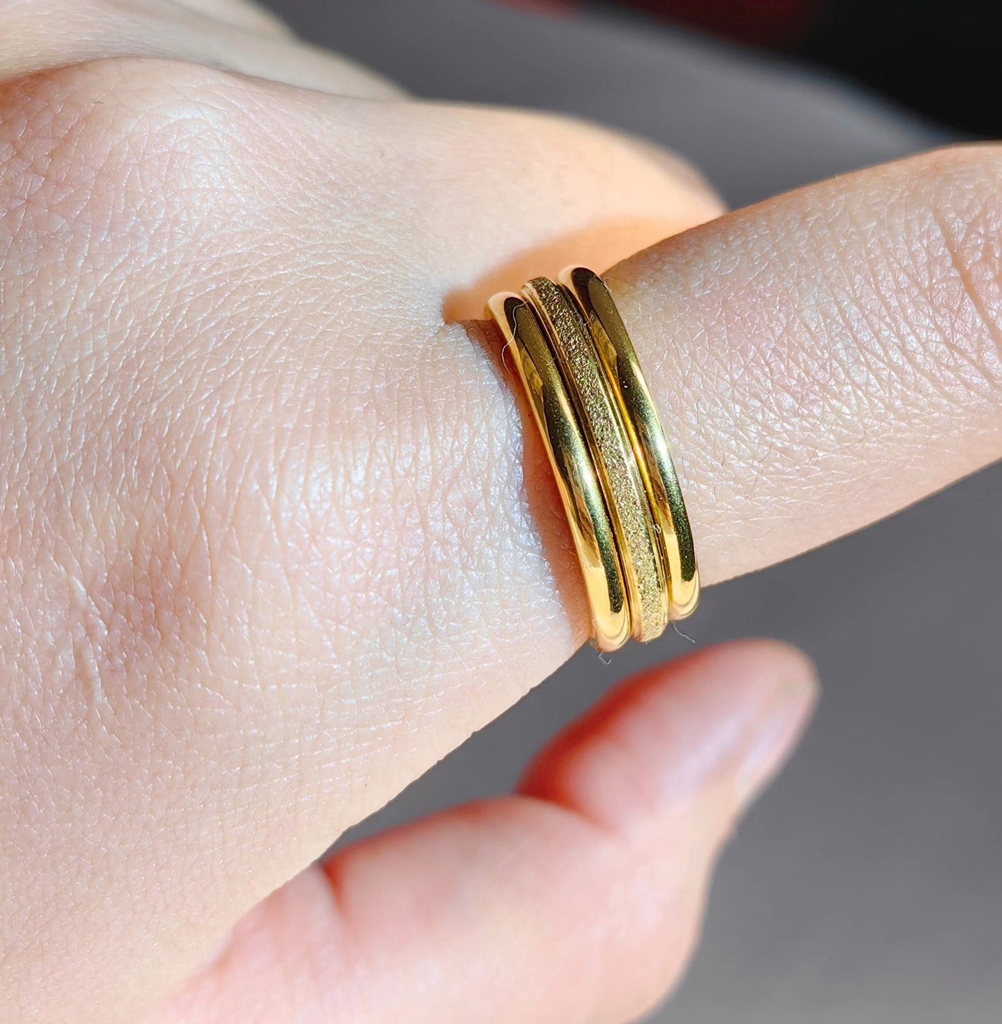 Tarnish-Free Dainty Gold Rings for Women-18k Gold Plated Stainless Steel Knuckle Rings, Waterproof Minimalist Stackable Jewelry