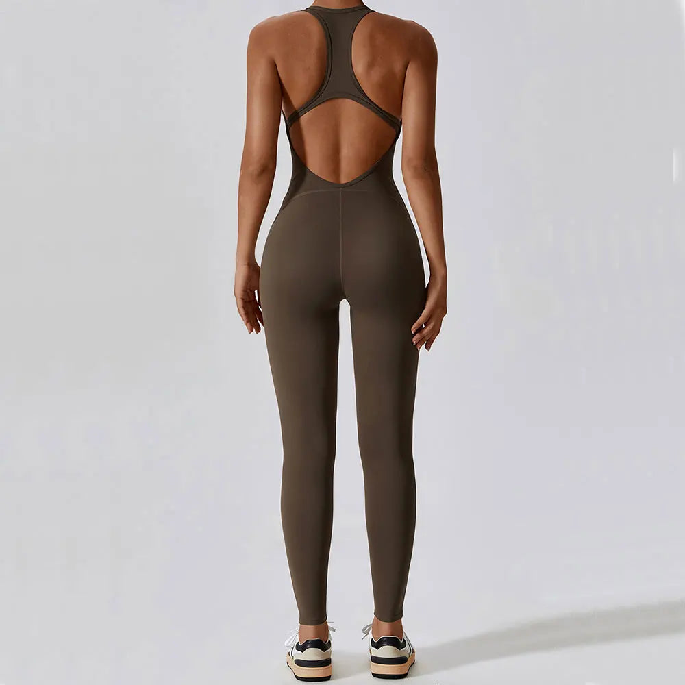 Women's Yoga Jumpsuit - Fitness Activewear Bodysuit for Gym, Pilates & Workout