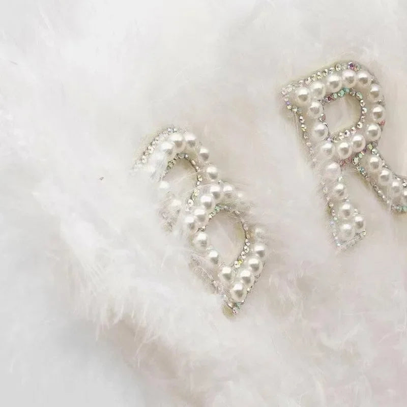 Elegant Bridal Feather Fan - Dazzling White Pear Feather Handheld Accessory for Weddings, Parties & Decor