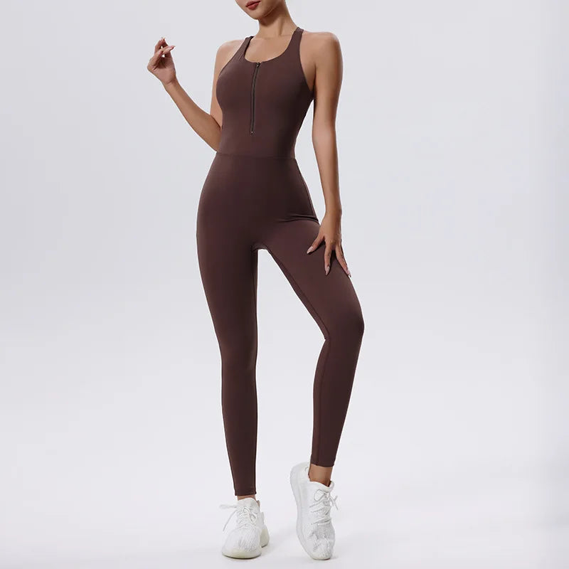 Women's Tracksuit  Zipper Jumpsuits One Piece Workout Clothes
