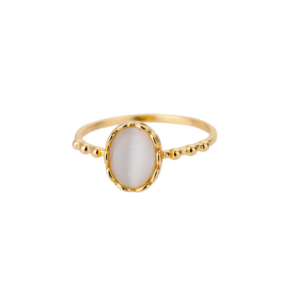Pink-Gold Tone Rings for Women - Waterproof Stainless Steel Aesthetic Wedding Costume Jewelry