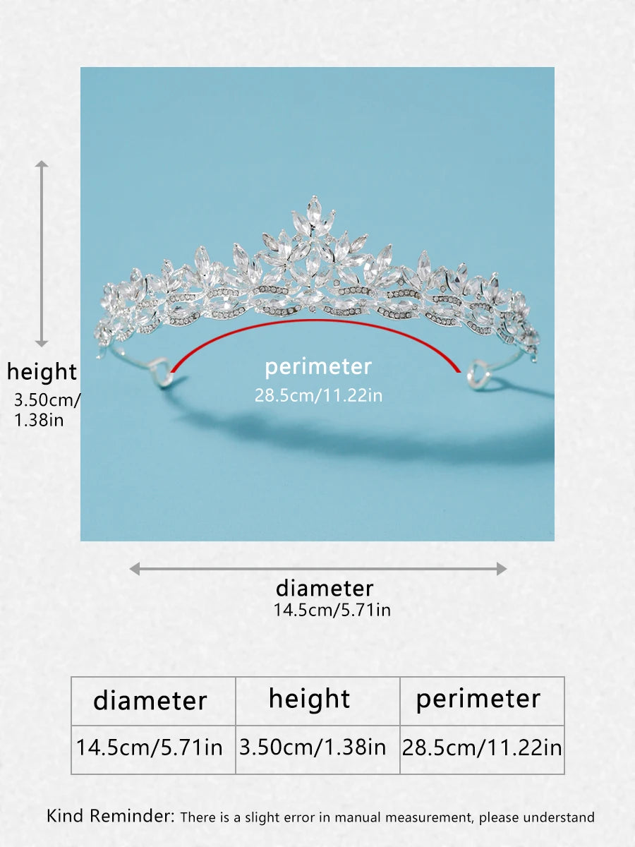 Silver Bridal Crown & Tiara – Elegant Women’s Wedding Headwear for Brides, Birthdays & Special Occasions