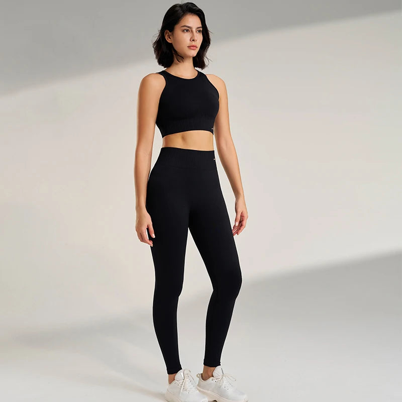 Bend, Stretch, and Shine Chic Two-Piece High-Waisted Leggings and Top