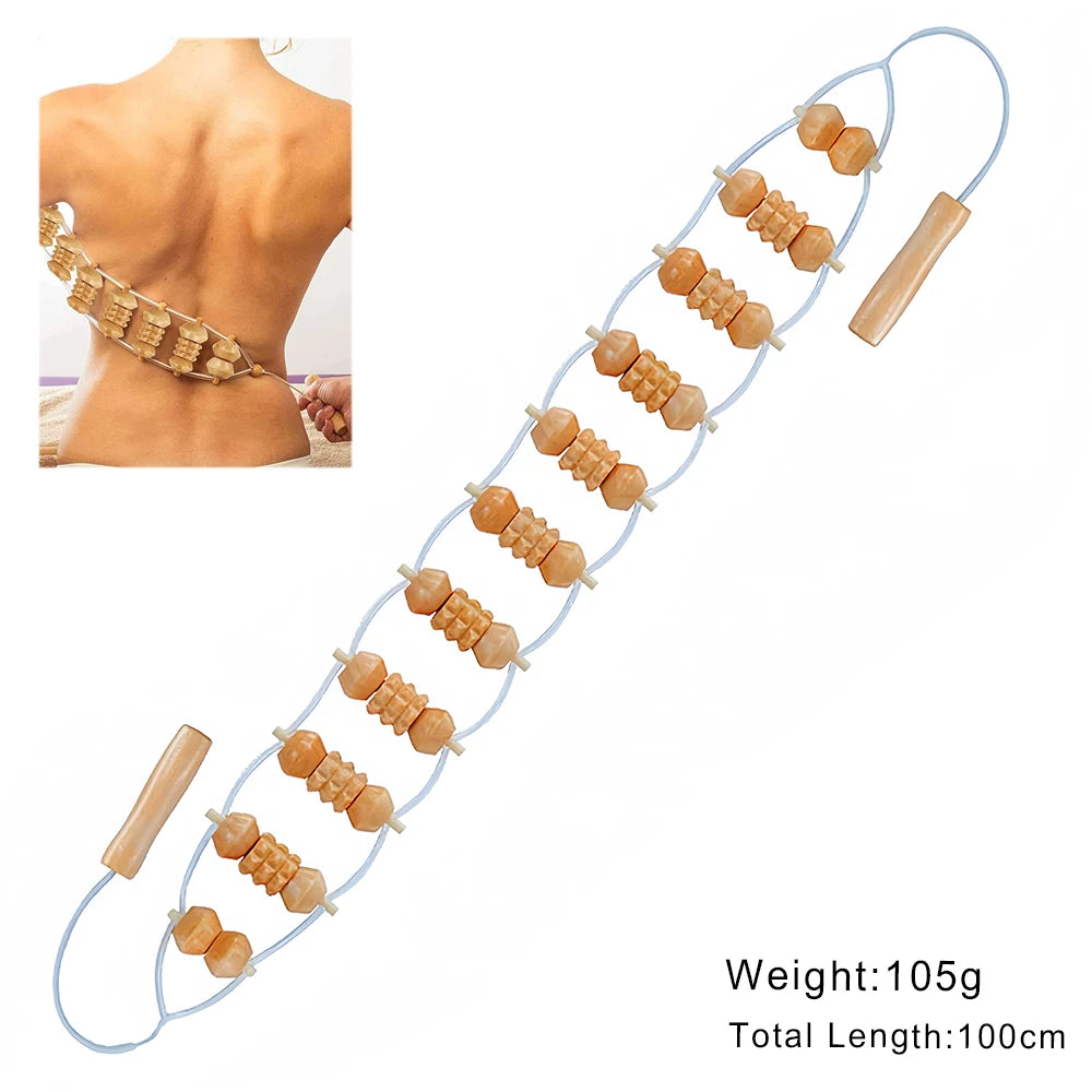 Wood Therapy Massage Tools Set - Wooden Gua Sha Board, Scraper & Massage Roller for Cellulite, Lymphatic Drainage & Muscle Relief