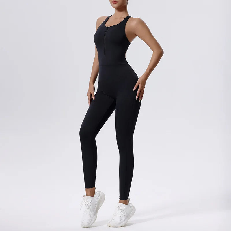 Women's Tracksuit  Zipper Jumpsuits One Piece Workout Clothes