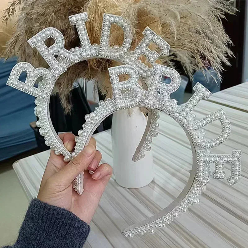 Bride to be Pearl Crown Headband