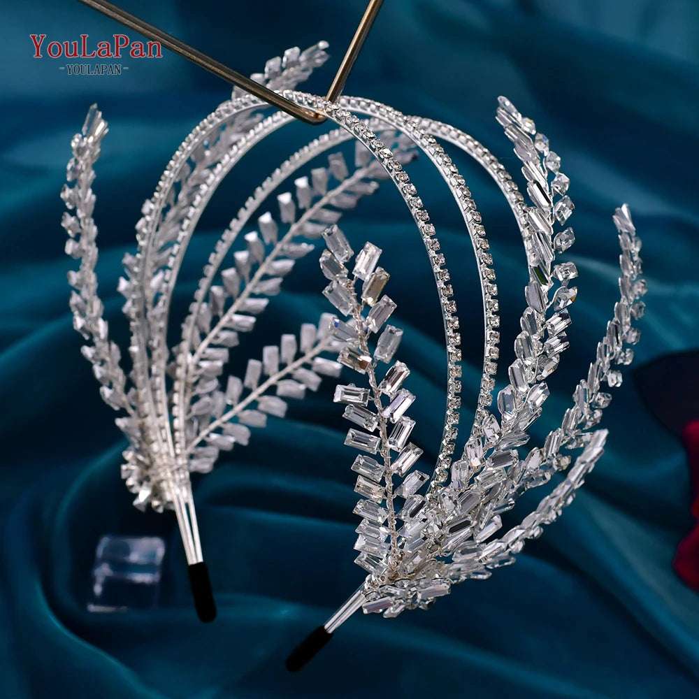 Rhinestone Bohemian Bridal Headband – Crystal Wedding Hair Accessories & Tiara Headpiece for Brides & Women
