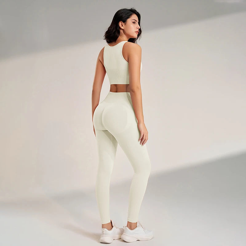 Bend, Stretch, and Shine Chic Two-Piece High-Waisted Leggings and Top