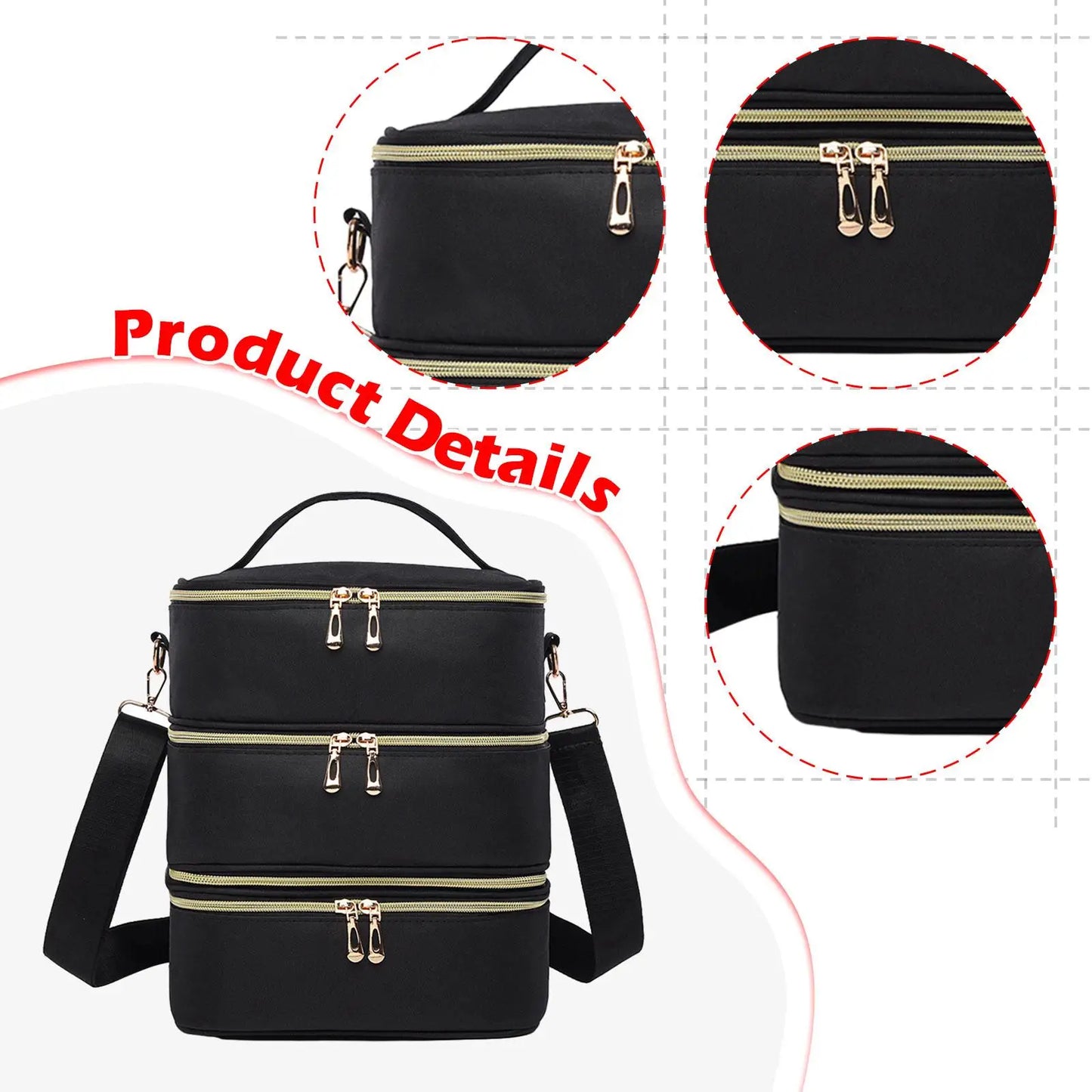 Nail Polish Carrying Case - Portable Cosmetic Bag for Manicure Sets & Nail Art Tools, Travel Organizer for Nail Essentials