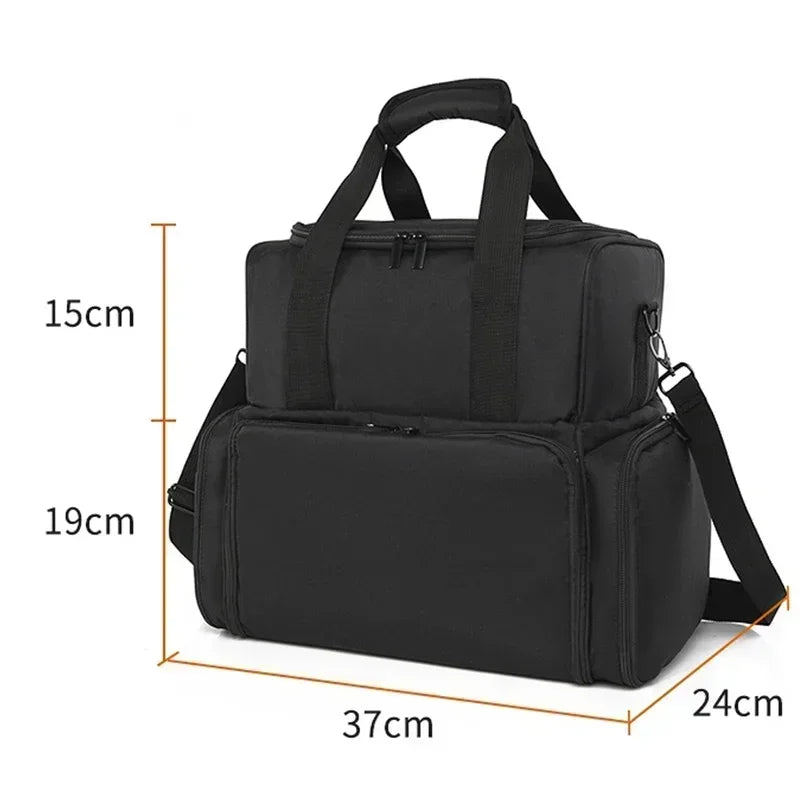 Portable 2-Layer Nail Polish Storage Bag - Women's Travel Nail Essentials Organizer, Multi-Function Cosmetic Storage Box with Shoulder Strap