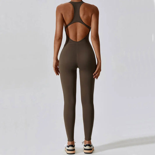 Gym Jumpsuit Backless Buttery-Soft One-Piece