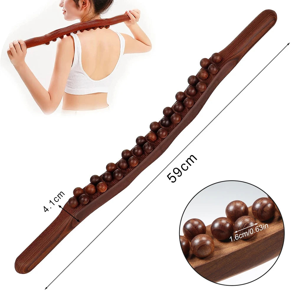 Wood Therapy Massage Tools Set - Wooden Gua Sha Board, Scraper & Massage Roller for Cellulite, Lymphatic Drainage & Muscle Relief