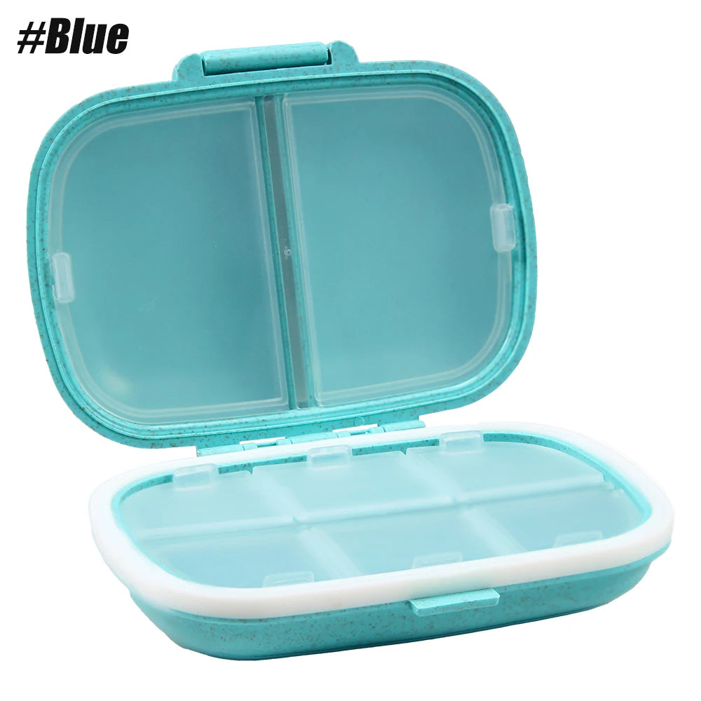 8-Compartment Travel Pill Organizer - Moisture-Proof Daily Pill Case for Purse, Vitamins, Medicine & Supplements