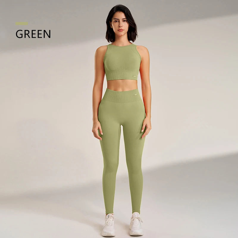 Bend, Stretch, and Shine Chic Two-Piece High-Waisted Leggings and Top