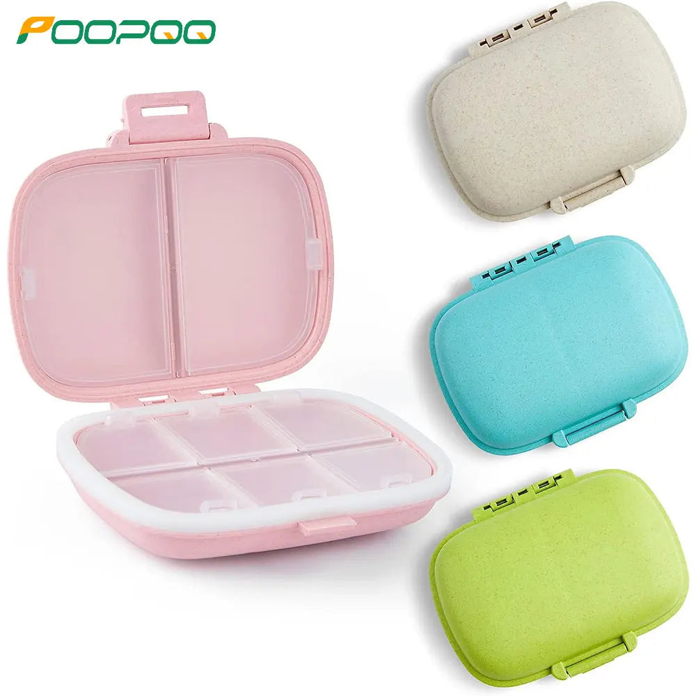 8-Compartment Travel Pill Organizer - Moisture-Proof Daily Pill Case for Purse, Vitamins, Medicine & Supplements