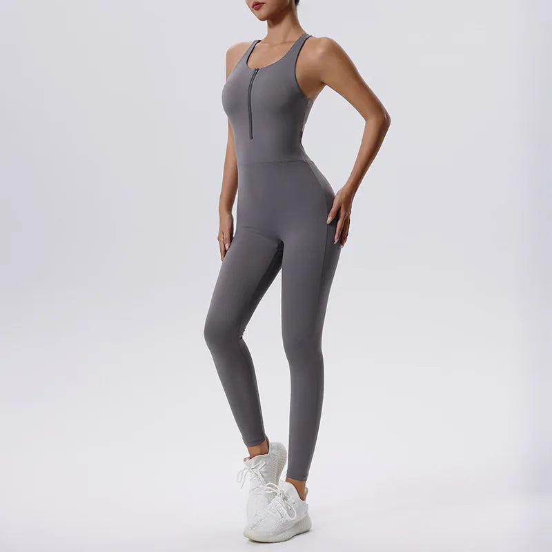 Women's Tracksuit  Zipper Jumpsuits One Piece Workout Clothes