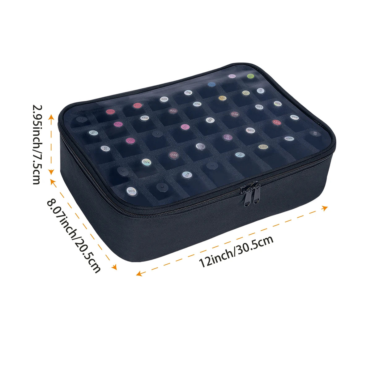 40 Bottle Nail Polish Storage Bag- Portable Multi-Color Handheld Cosmetic Case, Holds Up to 40 (15ml) Bottles, Nail Drill Organizer.