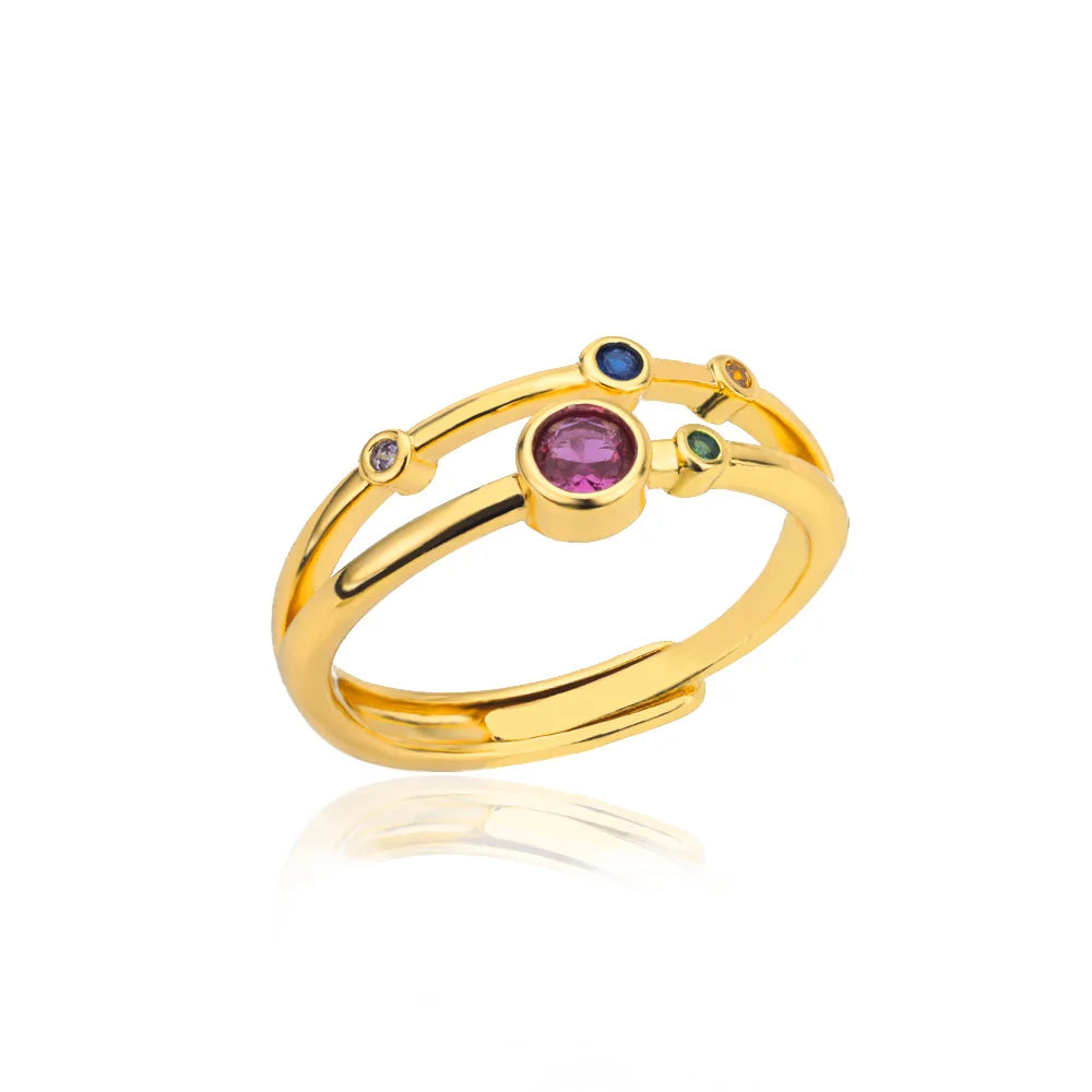 Pink-Gold Tone Rings for Women - Waterproof Stainless Steel Aesthetic Wedding Costume Jewelry