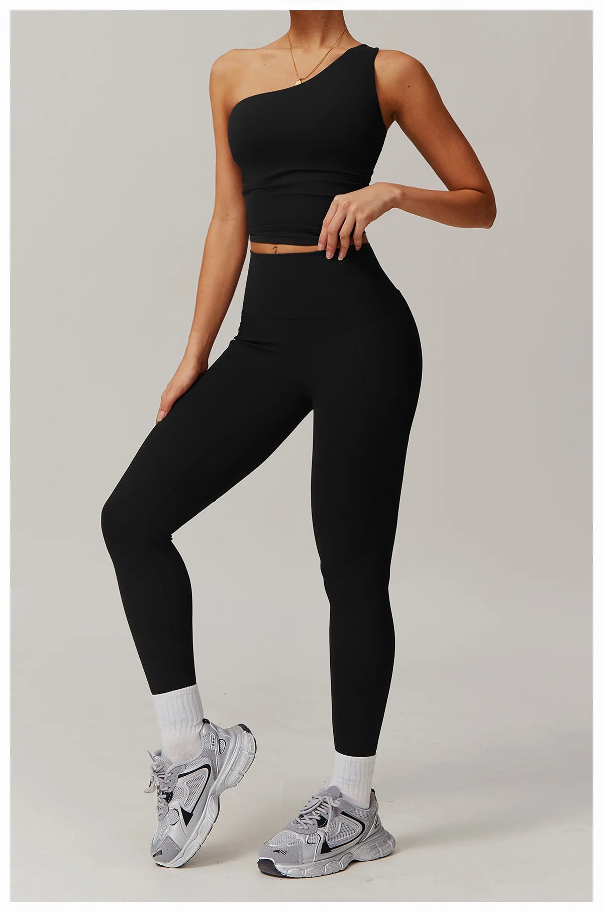 2 Pieces Yoga Set Fitness Jacket Long Sleeve High Waist Leggings Sports Suit