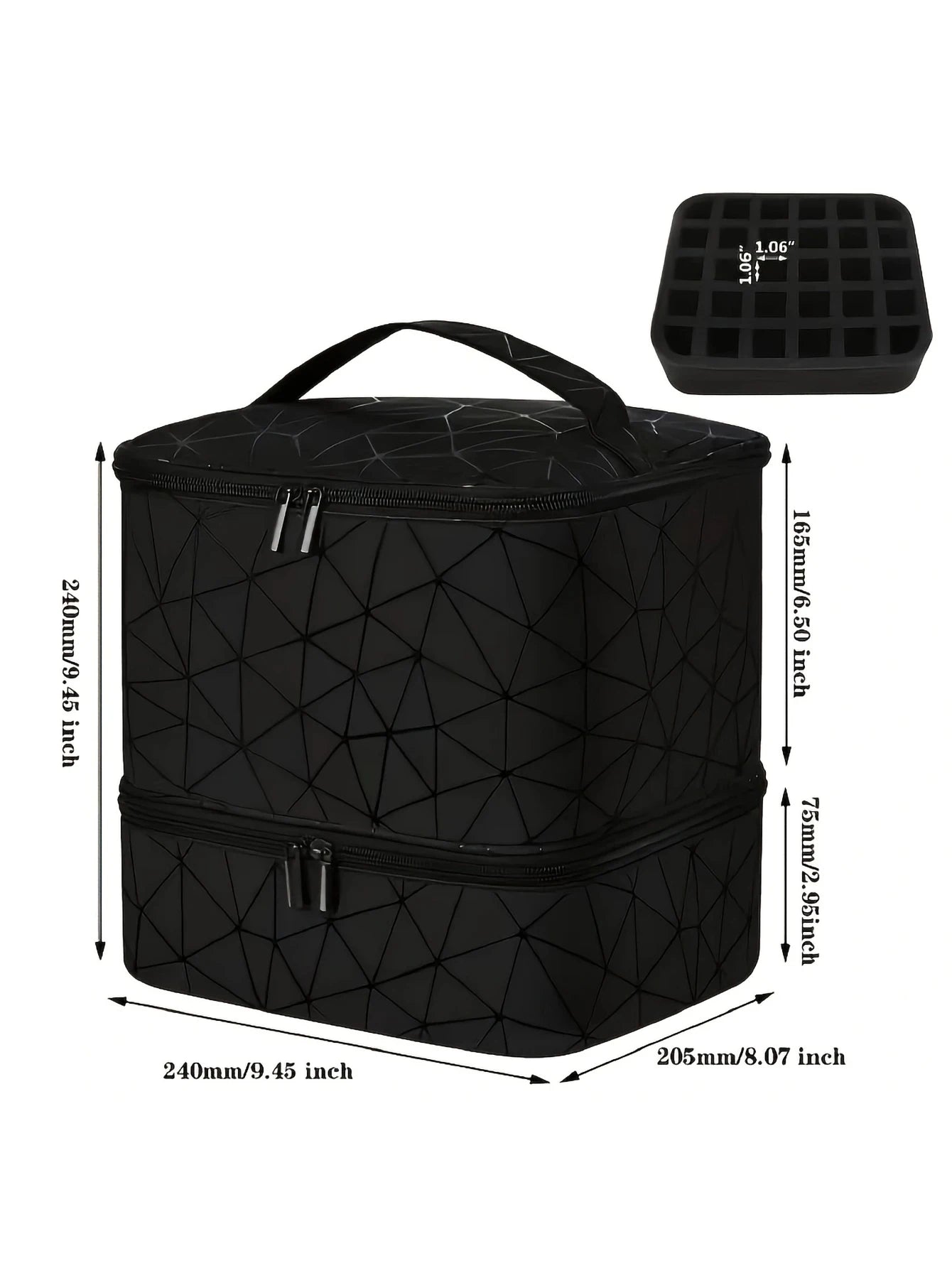 Women's Double-Layer Nail Polish Storage Bag - Portable Travel Organizer & Multi-Function Nail Salon Case for Polish, Tools & Accessories