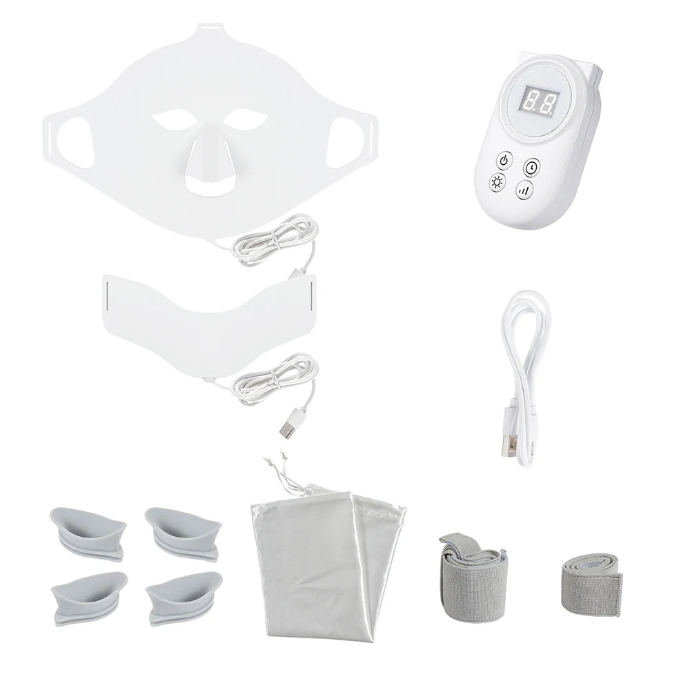 7 - Color LED Face & Neck Mask - Wireless Silicone Photon Therapy for Anti-Aging & Skin Repair