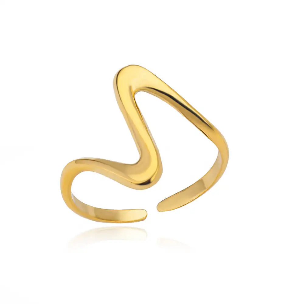 Pink-Gold Tone Rings for Women - Waterproof Stainless Steel Aesthetic Wedding Costume Jewelry