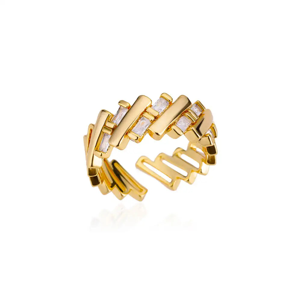 Pink-Gold Tone Rings for Women - Waterproof Stainless Steel Aesthetic Wedding Costume Jewelry
