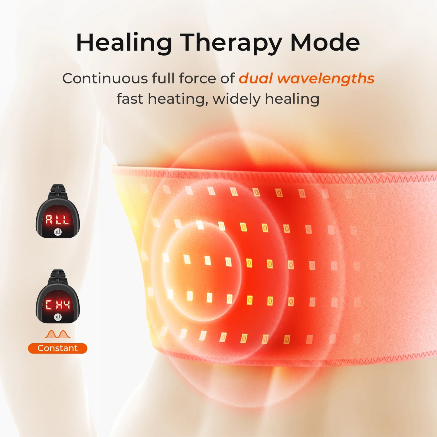 100 LED Red Light Therapy Belt - Infrared Waist Slimming & Pain Relief Device