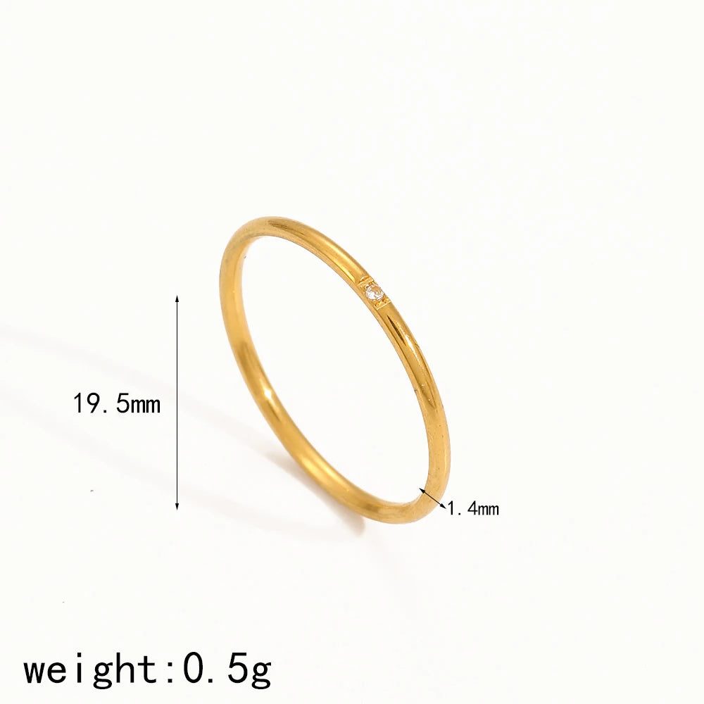 Tarnish-Free Dainty Gold Rings for Women-18k Gold Plated Stainless Steel Knuckle Rings, Waterproof Minimalist Stackable Jewelry