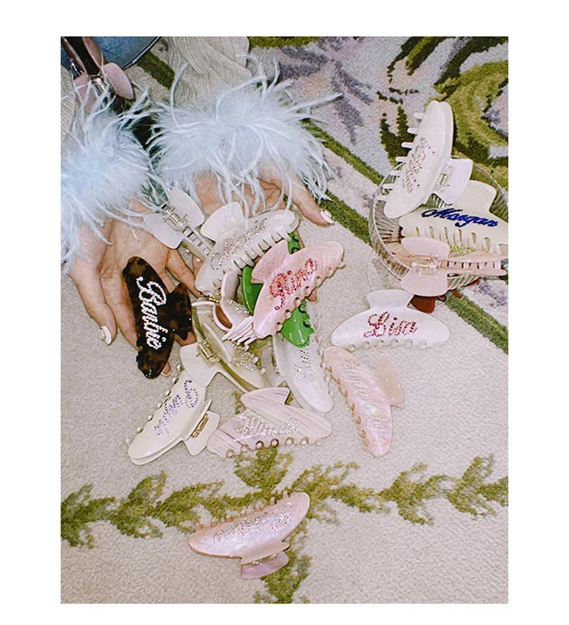 Handmade Personalized Word Hairpins – Custom Name, Letter & Number Hair Clips, Barrettes & Claw Clips for Women