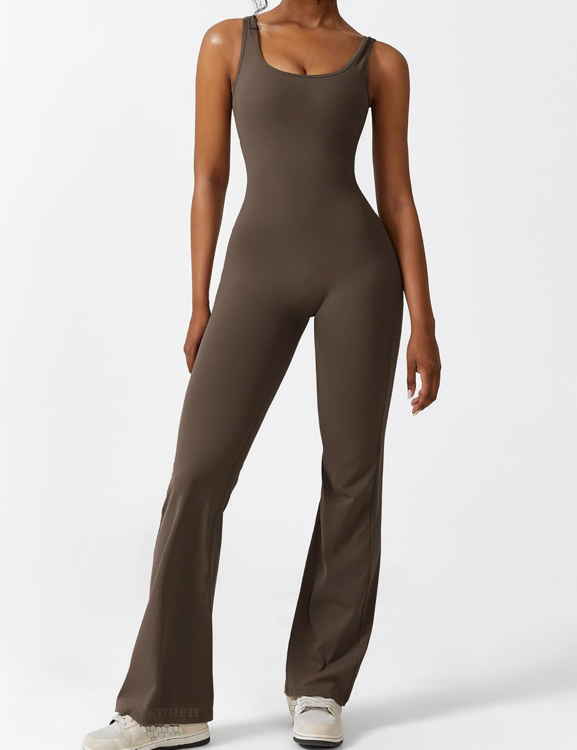 Show off Your Curves: Women's Flare Jumpsuit with Backless Design & Butt Lift